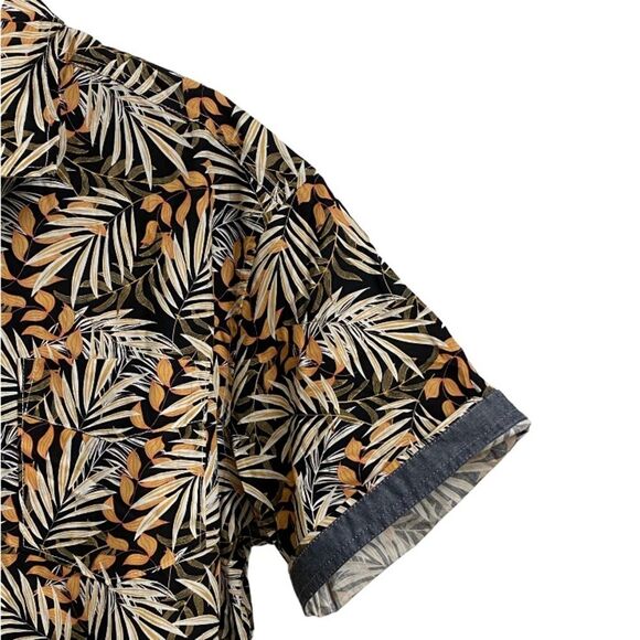NWT Free Planet Tropical Palm Leaf Button Up Shirt Men's Size 1X Short Sleeve - Picture 5 of 12